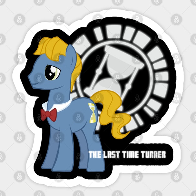 The Last Time Turner - (The 5th Doctor Whooves) Sticker by Brony Designs